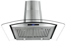AKDY 36" Wall Mount Stainless Steel Glass Range Hood AZ668AS90 Touch Panel Control Baffle Filter