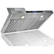 AKDY 36" Convertible Wall Mount Stainless Steel Ductless/Ventless Range Hood with Remote N2