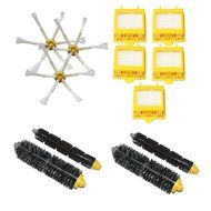 Hongfa Irobot Roomba Brush and Filter Kit 6 Armed Sidebrush, Flexible Beater Brush, Bristle Brush and Yellow Hepa...