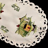 19" X 90" Wide Fall Fireplace Mantel Scarf with Horse and Amish Buggy with Silos