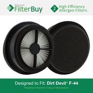 2 - Dirt Devil F44 (F-44) Allergen HEPA Pre-Motor Filters with Foam. Designed by FilterBuy to fit Dirt Devil Quick...