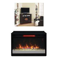 Complete Set Delray Dual Entertainment Mantel in Roasted Walnut with 26&quot; Contemporary Infrared Spectrafire Plus...