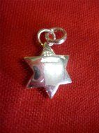 Genuine Opal Stone Star of David Sterling Silver 925 Pendant Hand Made Holy Land