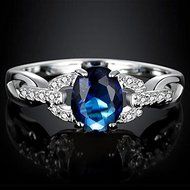 Charming Jewelry Blue Sapphire Gemstone 925 Silver Ring Wedding New Size 5-10 (7) N2