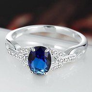 Charming Jewelry Blue Sapphire Gemstone 925 Silver Ring Wedding New Size 5-10 (7) N3