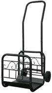 Uniflame, W-1058, Large Black Wrought Iron Log Rack with Wheel and Removable Cart