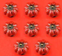 XLX Vintage Pumpkin Style Ceramic Cabinet Drawer Door Pull Knobs Handle (Black) N5