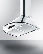 Summit SEH6624C 24" European 600 CFM Range Hood with Curved Canopy and Chimney Design 3-Speed Fan Height Adjustable...