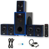 Acoustic Audio AA5102 Home 5.1 Speaker System with USB Bluetooth Optical Input and 2 Ext. Cables