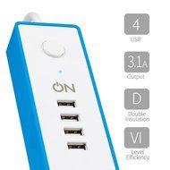 ON 3 AC Outlet Surge Protector Power Strip with 4 USB Charging Station, USB 3.1A Max Output with Level 6 Efficiency... N4