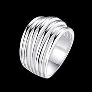 Men Women 925 Sterling Silver Plated Engagement Wedding Wide Solid Band Ring (8)