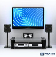 Mount-It! Floor Speaker Stands for Satellite Speakers and Surround Sound (5.1 and 2.1) Systems, Glass and Aluminum... N2