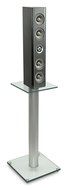 Mount-It! Floor Speaker Stands for Satellite Speakers and Surround Sound (5.1 and 2.1) Systems, Glass and Aluminum... N4