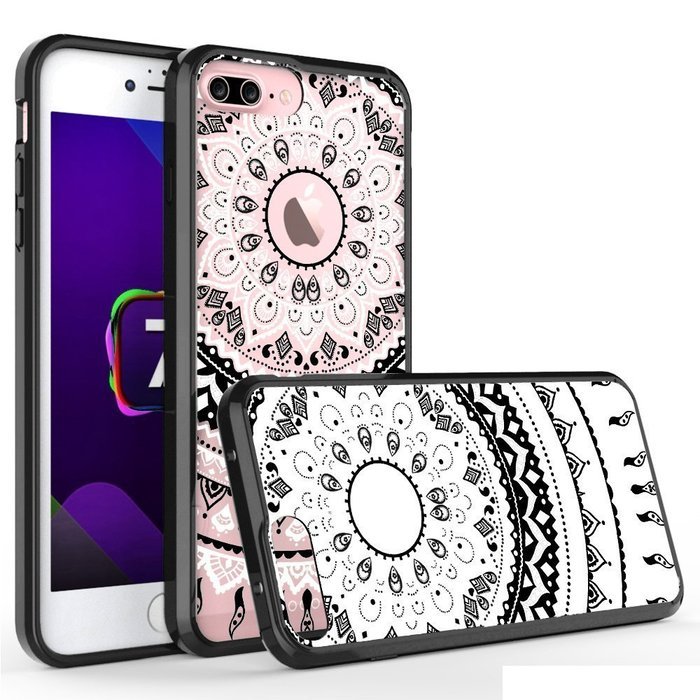 iPhone 7 Plus [5.5''] Case, JIAMY Mint Mandala Totem Series Hybrid Protective Case with Soft TPU Bumper + Hard... N3