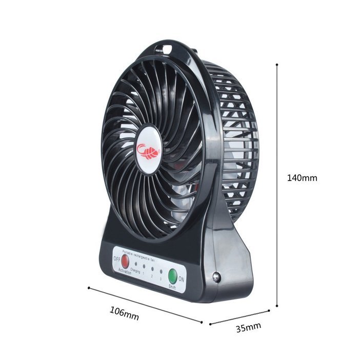 HOOYEE 4-Inch 3 Speeds Portable Mini Personal Battery Operated Fan Rechargeable Handheld Desktop Usb Fan with... N6