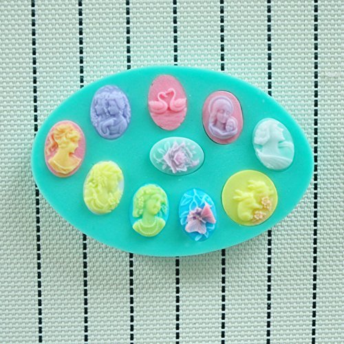 WilsonBaking Love Collection - Retro Locket Necklace Style Mold Decorations Silicone Mold Silicone Fondant Lace...
