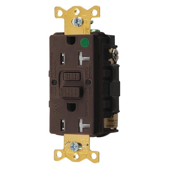 Hubbell GFTWRST83 Gfci Heavy Use Receptacle, 20 Amps, Tamper/Weather Resistant, 5-20R, Decorator, Self-Testing...