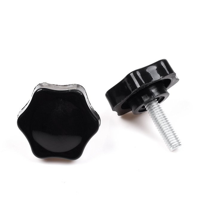 BCP 5-Piece Plum Blossom Shape M6x20mm Threaded Knurled Thumbscrew Grip Knobs Thumb Screw for Machinery Latche N2