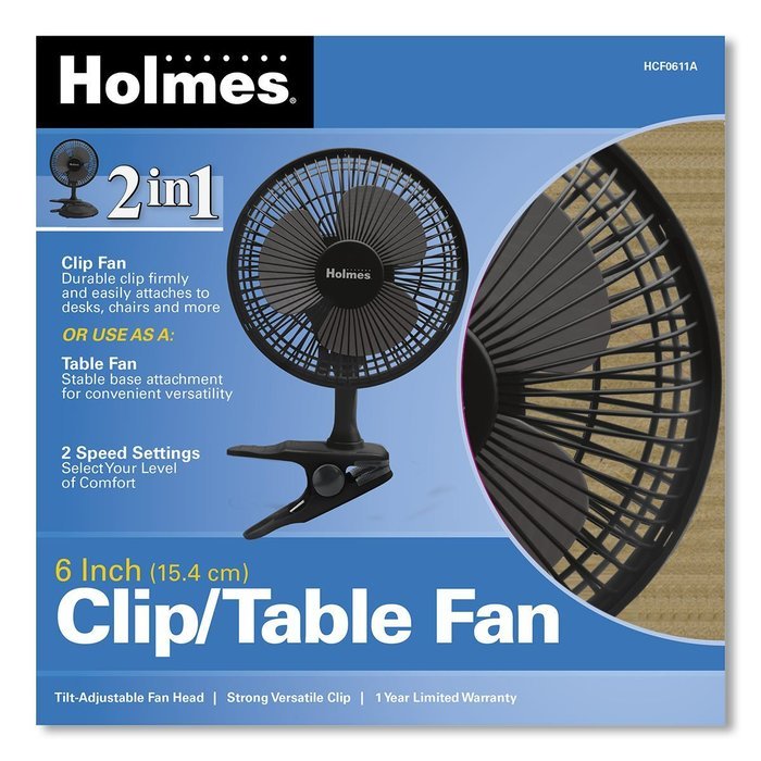 Holmes Convertible Desk & Clip Fan, Black HCF0611A-BM N7