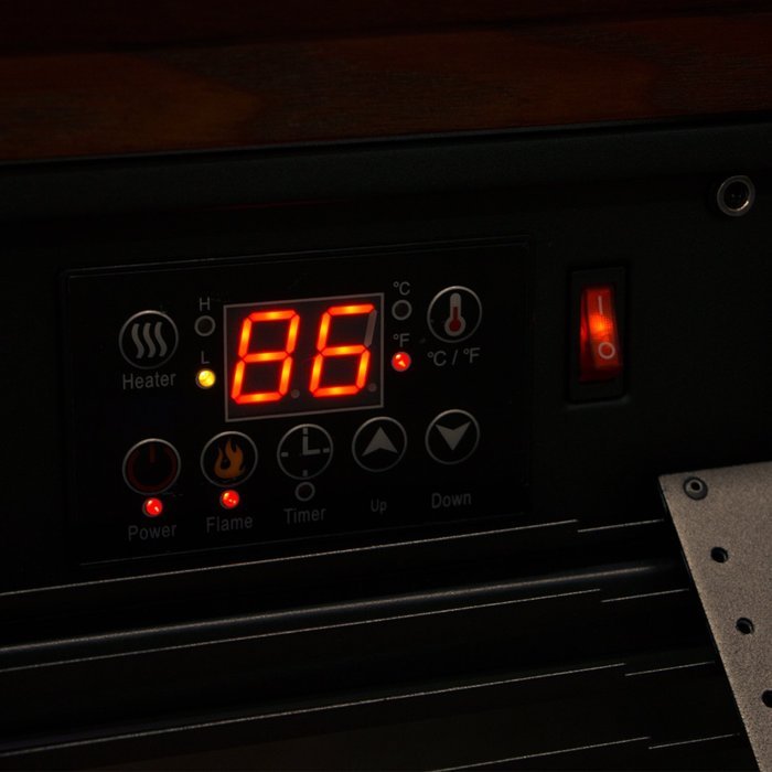 Walcut 1500W 5118BTU Embedded Insert Quartz Infrared 3D Flame Electric Fireplace Heater 3 Color Flame Remote Control N7