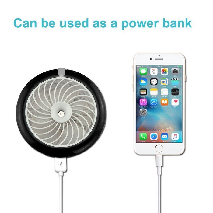 Rechargeable Humidifier Mini Misting Fan Desktop Fan Water Spray Fan with Built-in 2000 Mah Battery-Blue N8