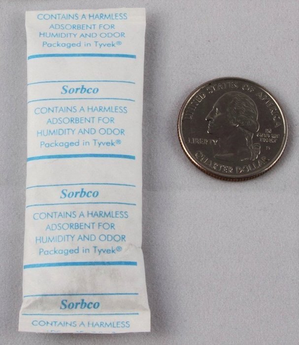 Industry Standard 5 Gram Silica Gel Tyvek Desiccant Packets and Dehumidifiers, Made in USA N3