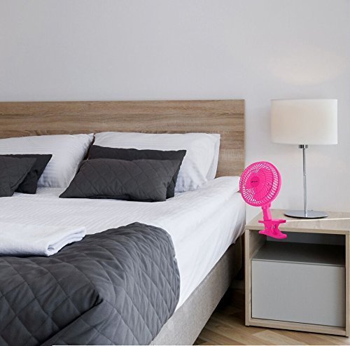 Avalon 6-Inch Clip-On Fan - Convertible Table-Top & Clip Fan, Fully Adjustable Head, Two Quiet Speeds - Ideal... N3