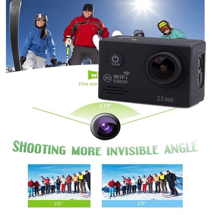 LAFEINA SJ7000 WIFI 2.0"LCD 1080P HD Waterproof Diving Sports Action Camera with 2 Batteries and 19 Accessories... N4