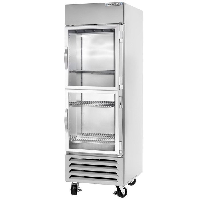 Beverage-Air HBR27-1-HG 30" Horizon Series One Section Glass Half Door Reach-In Refrigerator 27 cu.ft. Capacity...