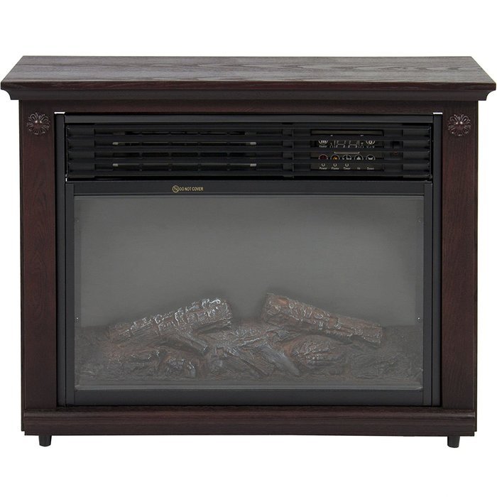 Gracelvoe Large Room Electric Quartz Infrared Fireplace Heater Deluxe Mantel Oak / Walnut (Dark Walnut) N15
