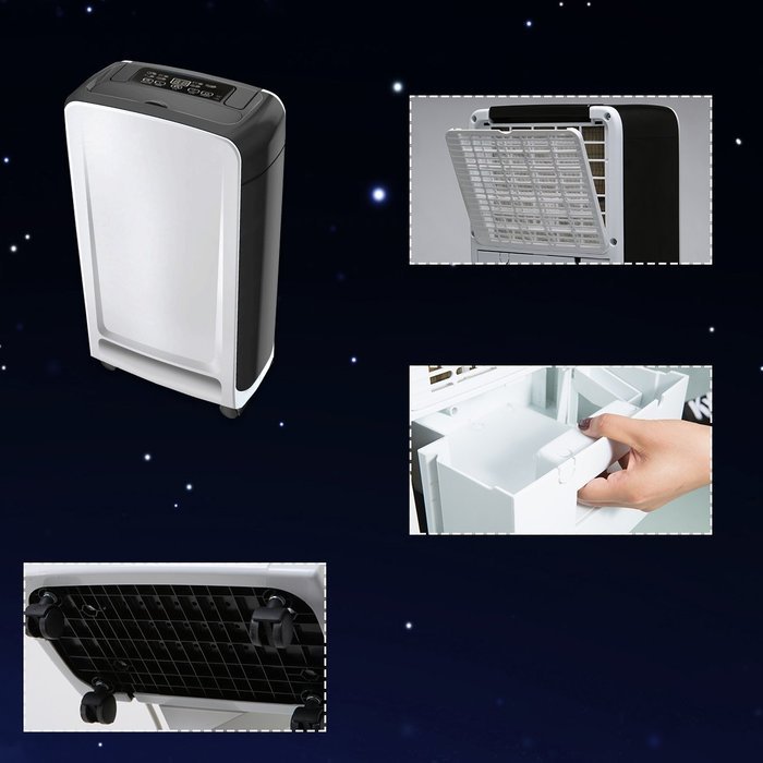 OULUN Energy Star Portable Home Dehumidifier Auto Humidistat Air Dryer, Whisper Quiet, for Bedroom Bathroom Kitchen... N2