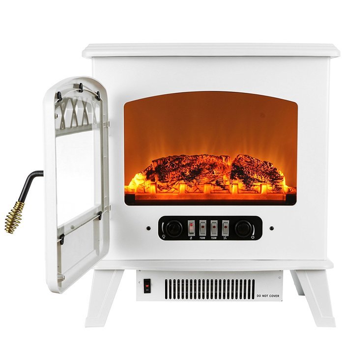 Golden Vantage 20" 5200 BTU 1500W Adjustable Freestanding Tempered Glass 2 Setting Electric Fireplace Heater Stove N6