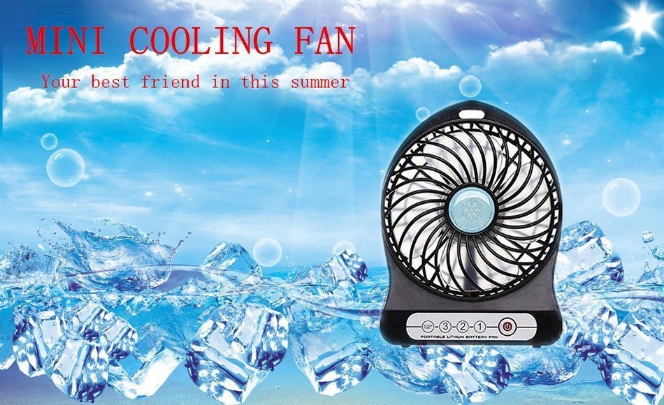 LingsFire Portable Mini Electrical Rechargeable Fan 3 Speeds Desktop Summer Cooler Fan USB or Battery Powered... N4