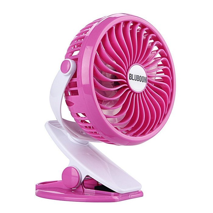 BLUBOON Clip on Fan Battery Operated Speed Adjustable Portable Mini Stroller Fan N4