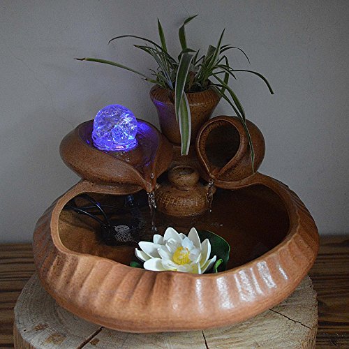 FEI&S Ceramic fish tank water fountain humidifier process living room office decorations ornaments home feng shui... N5