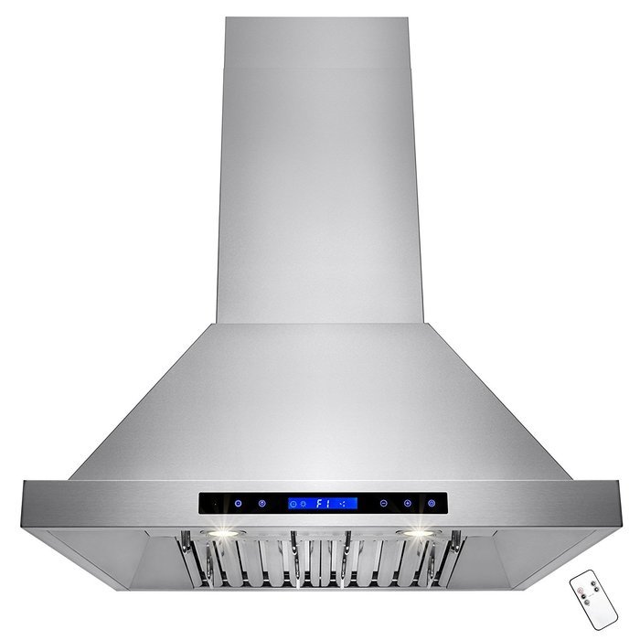 AKDY 30"/36"/42"/48" Wall Mount Type Stainless Steel Touch Control Halogen Light Lamp Kitchen Cooking Fan Vent... N2
