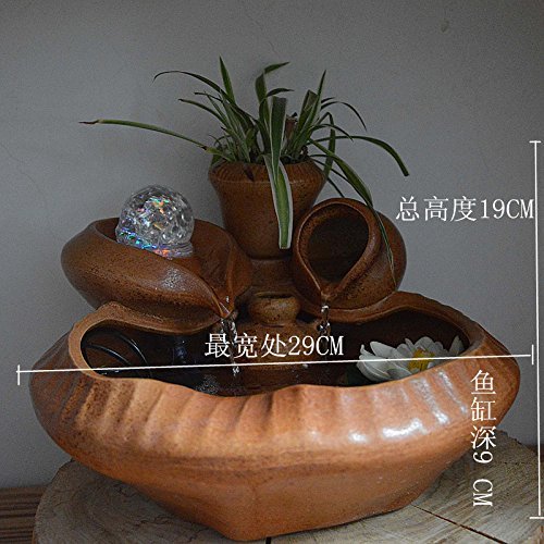 FEI&S Ceramic fish tank water fountain humidifier process living room office decorations ornaments home feng shui... N6
