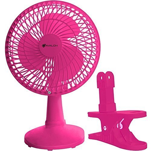 Avalon 6-Inch Clip-On Fan - Convertible Table-Top & Clip Fan, Fully Adjustable Head, Two Quiet Speeds - Ideal... N4