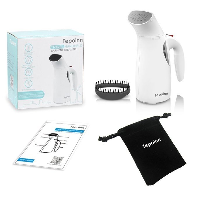 Tepoinn Home and Travel Garment Steamer, Global Voltage, 400W Lightweight Portable Handheld Mini, Ultra Fast Heat-up... N3