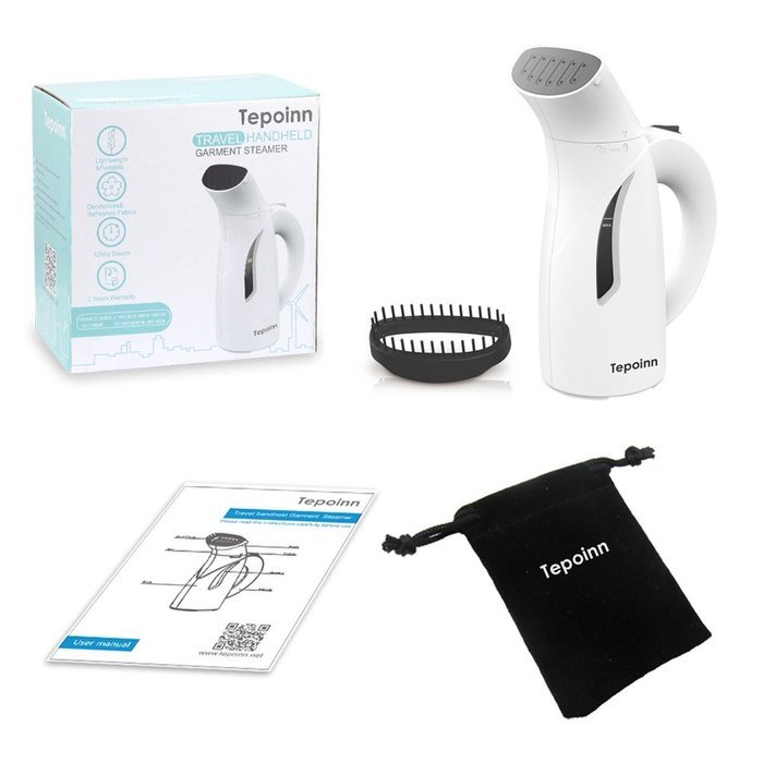 Tepoinn Home and Travel Garment Steamer, Global Voltage, 400W Lightweight Portable Handheld Mini, Ultra Fast Heat-up... N6