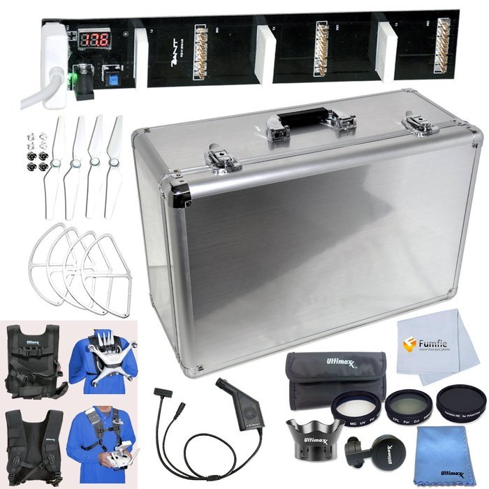 Adventure Accessory Bundle for Phantom 4 Includes Easy Carry Vest + Parallel Triple Charger + 7PC Filter Kit +...