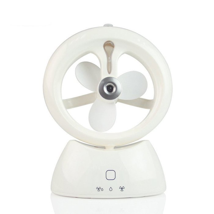 Desktop Rechargeable USB Mini Mute Fan + Humidifier 3 mode With retail packaging (Blue) N5