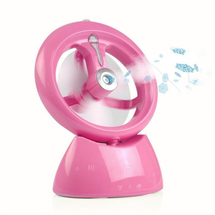 Desktop Rechargeable USB Mini Mute Fan + Humidifier 3 mode With retail packaging (Blue) N6