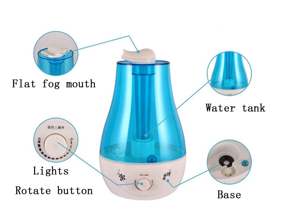 AJUSEN Ultrasonic Cool Mist Humidifier- 380ml/hour Ultra high Humidifying Capacity, Whisper-quiet Operation or... N4