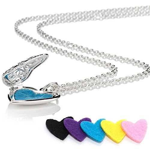 DIY+5 Pads Trendy Pendant Necklace Flower Essential Oil Diffuser Aromatherapy