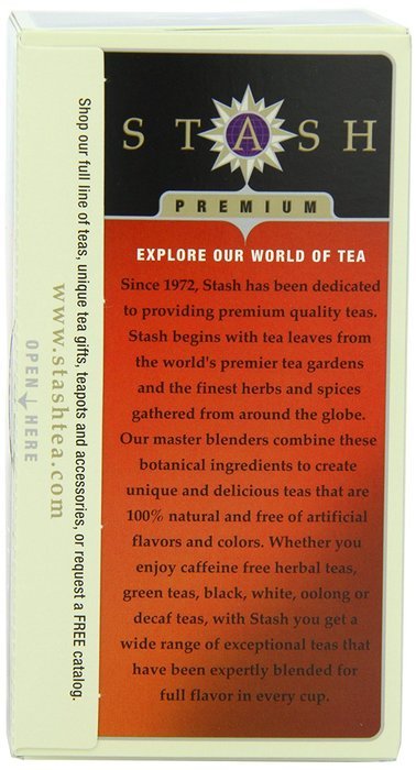 Stash Tea Chai Spice Black Tea, 20 Count Tea Bags in Foil (Pack of 6) N45