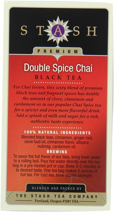 Stash Tea Chai Spice Black Tea, 20 Count Tea Bags in Foil (Pack of 6) N46