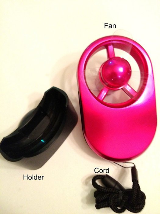 Isotoner Totes Brand Battery Operated Touch Personal Fan for Her! Fashionable Handheld with Stand! (Fuschia) N2