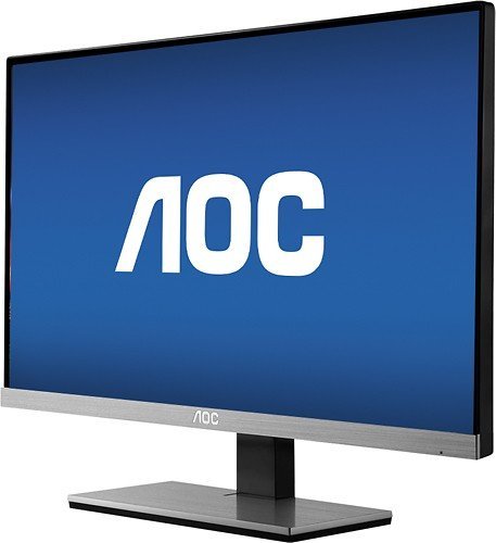 AOC - 23" IPS LED HD Monitor - Black/Silver N2