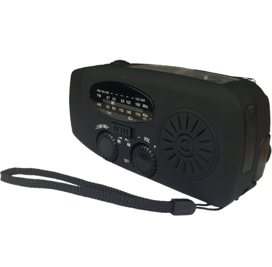 EpochAir Emergency Solar Hand Crank Self Powered AM/FM/NOAA Weather Radio, LED Flashlight, Smart Phone Charger... N4